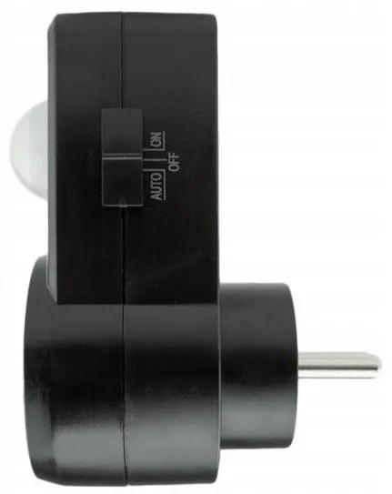 ECOLIGHT LED pohybový a súmrakový senzor do zásuvky - čierny