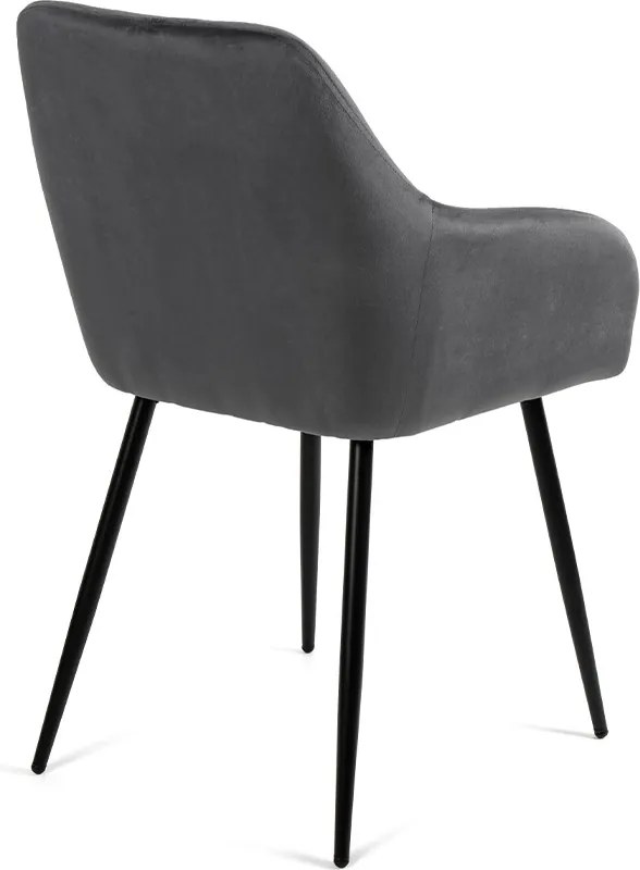 Noela Jedálenský set CERAMON 140 čierny + 6x stolička SIENA sivá