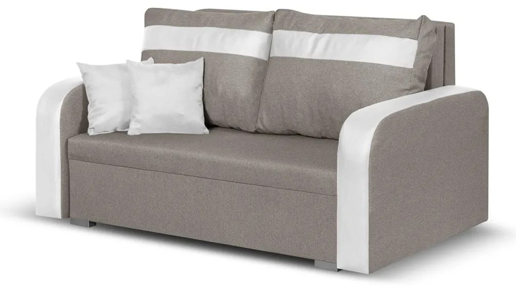 Pohovka pre 2 osoby s funkciou spania KONRAD Béžová/biela