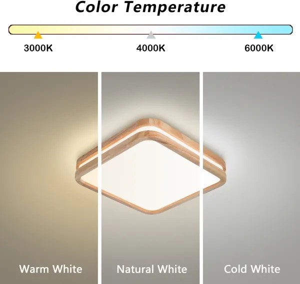 BRILAGI -LED Stropné svietidlo MOLINA SQUARE LED/32W/230V 3000/4000/6000K dub 30x30 cm