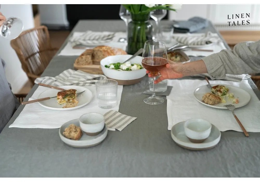 Ľanový obrus 140x300 cm Khaki – Linen Tales