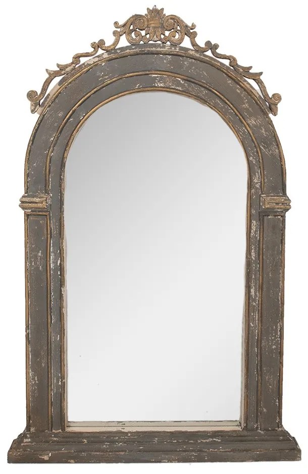 Šede nástěnne antik zrkadlo s patinou - 73*7*115 cm