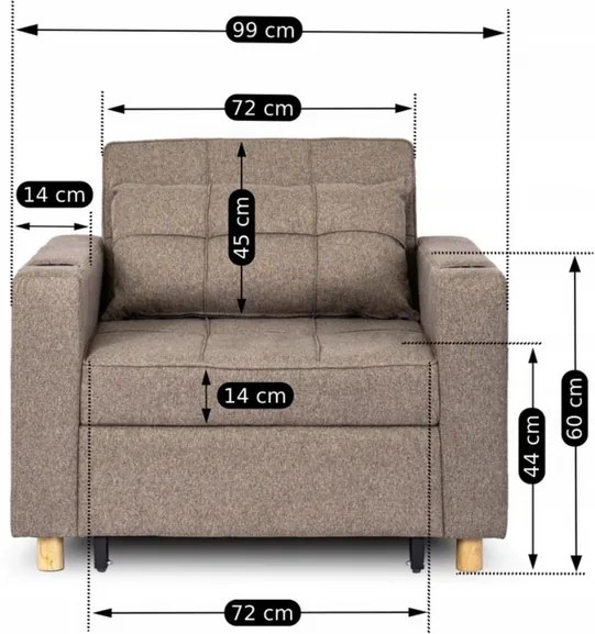 Rozkladacie kreslo JEREMY bežové