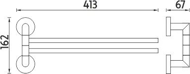 Nimco Držiak na uteráky otočný, 41 cm UNIX nerez - UNM 13096-10