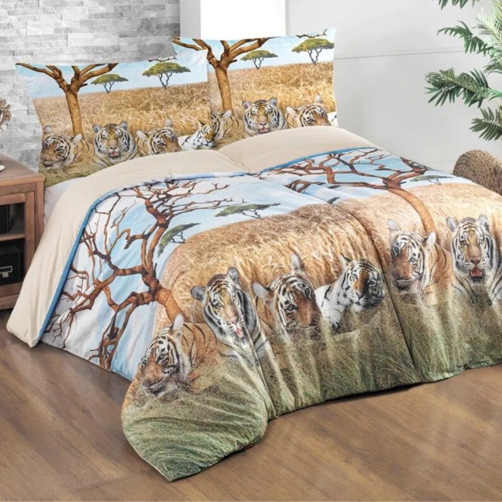 Obliečky bavlnené 3D Safari: Štandardný set jednolôžko obsahuje 1x 140x200 + 1x 70x90