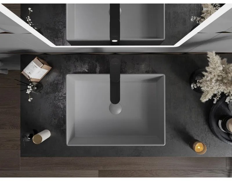 Mexen Goya, umývadlo na dosku 51 x 37 cm, svetlá šedá matná, 22185061