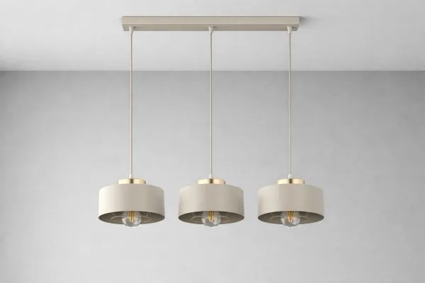 Brilagi - Závesný luster na lanku SPRING 3xE27/60W/230V béžová/zlatá