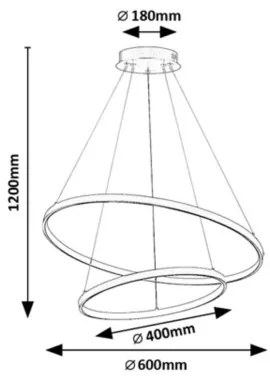Rabalux 72348 - LED Stmievateľný luster na lane BELIZA LED/75W/230V 3000-6500K+DO