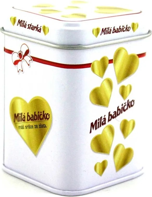 GiftyCity Plechová krabička 4,5x4,5x6,6 cm, Milá babičko