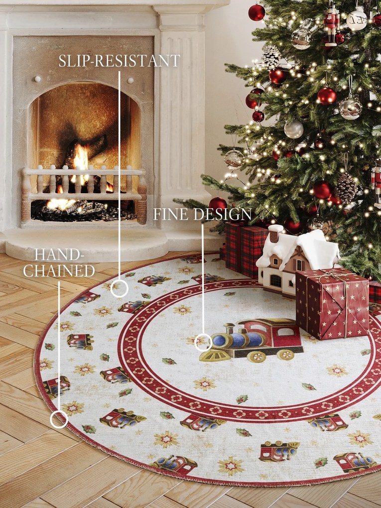 Villeroy & Boch Kusový koberec Toy's delight 106276 Cream, Red kruh, 160x160 (priemer) kruh, červená, obývacia izba