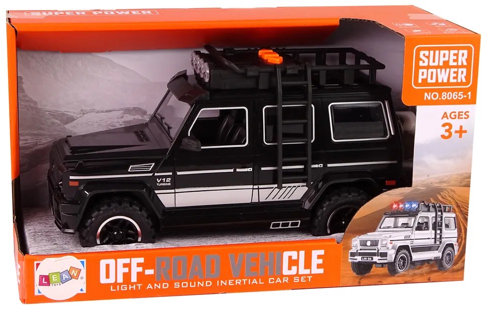 LEAN TOYS Terénne auto, trecí pohon - čierna