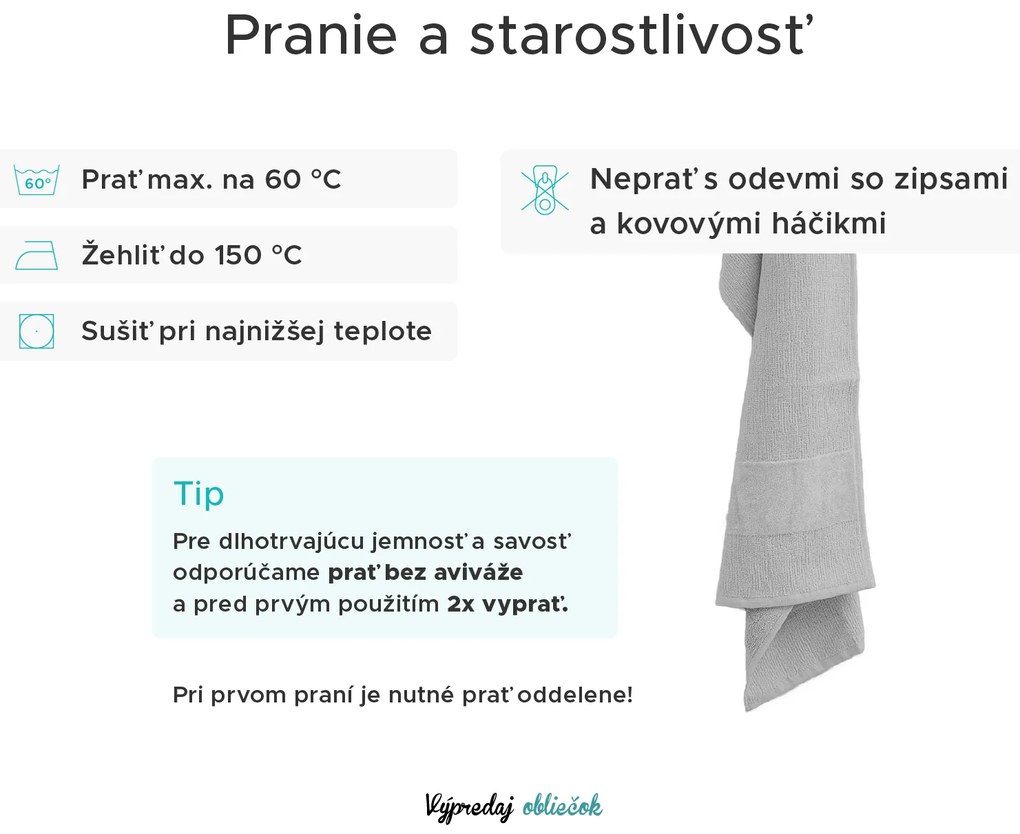 Sada uterákov CARRARA 1ks 60x100 cm a 1ks 40x55 cm 100% bavlna, biela