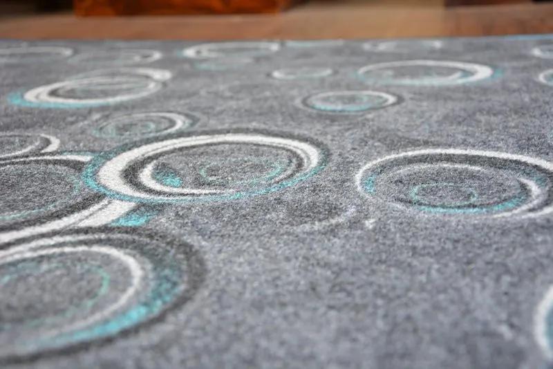 Kusový koberec DROPS Bubbles sivo-modrý