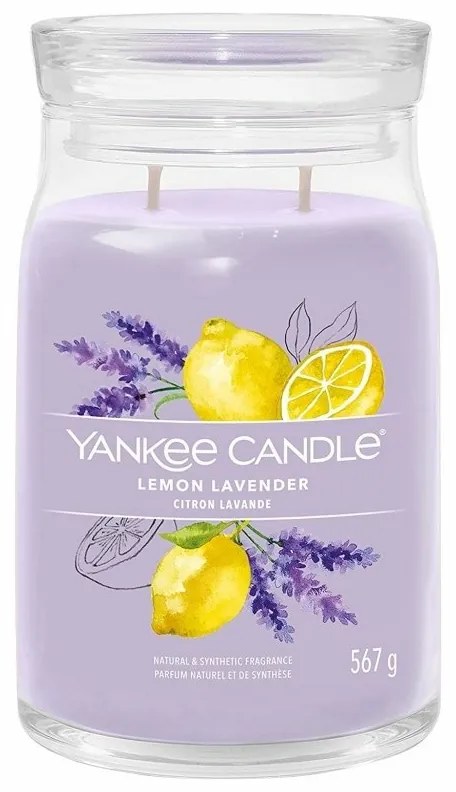 Yankee Candle vonná sviečka Signature v skle veľká Lemon Lavender, 567 g