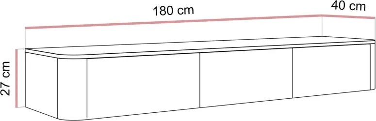 ZÁVESNÝ TV STOLÍK LEVANTE KAŠMÍR 180 cm