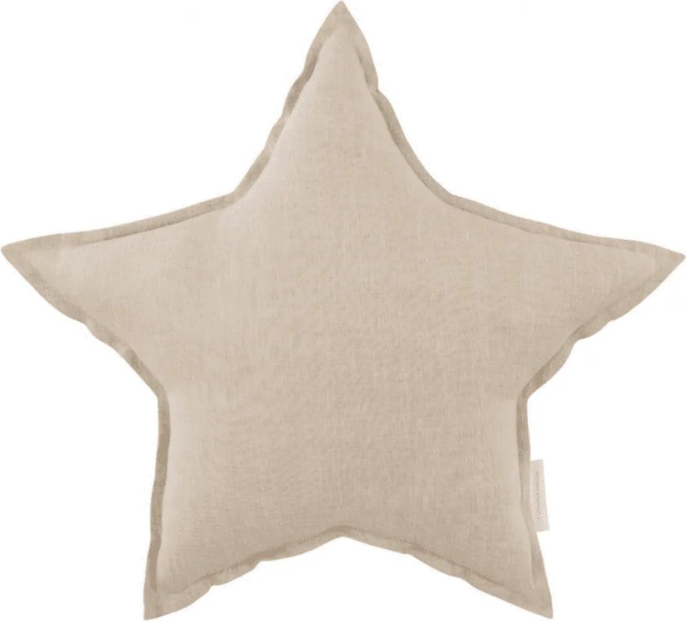 Ľanový vankúš hviezda prírodná 50 cm