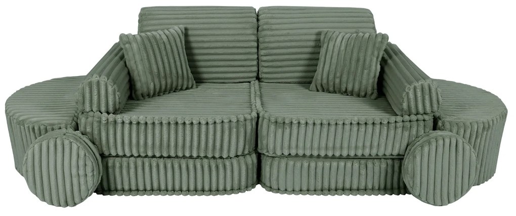 MeowBaby® Churros detská pohovka Max, Olive Sage Green