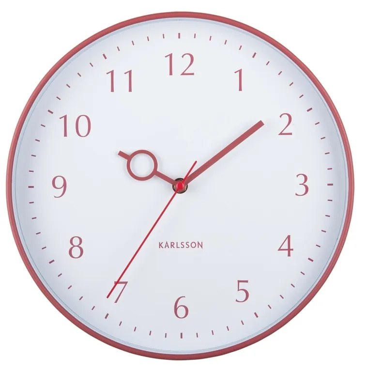 Karlsson 5992RD dizajnové nástenné hodiny červená, pr. 30 cm