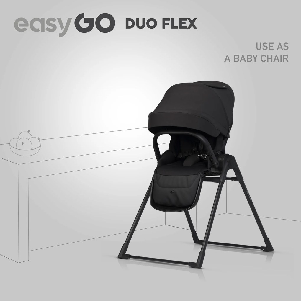 Športová vanička do kočíka EasyGo Duoflex Ebony Black