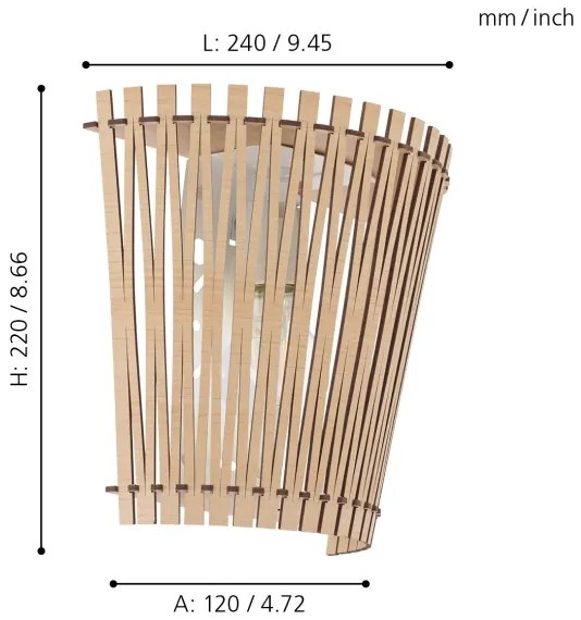 Eglo 6195 - Nástenné svietidlo SENDERO 1xE27/60W/230V