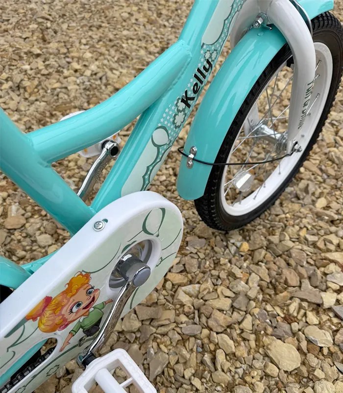 Detský bicykel s vodiacou tyčou, košíkom a pomocnými kolieskami 16 – pre deti od 4 do 6 rokov