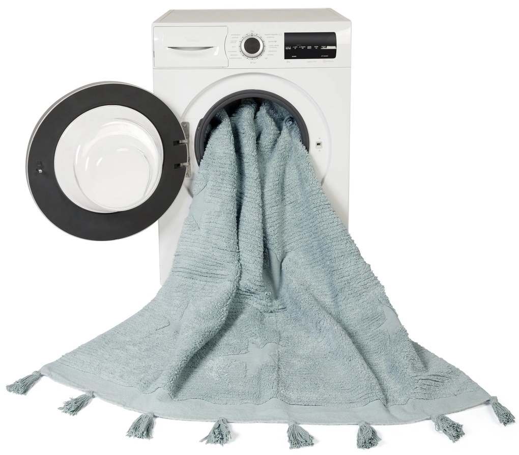 Lorena Canals, Ručne tkaný kusový koberec Hippy Stars Aqua Blue, 120x175, modrá, detská izba