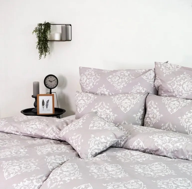 Obliečky bavlnené Atény sivé 140x200 + 70x90 EMI