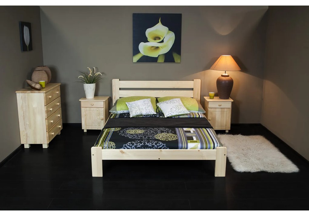 Posteľ ELIZA 120x200cm z masívu borovice Jelša