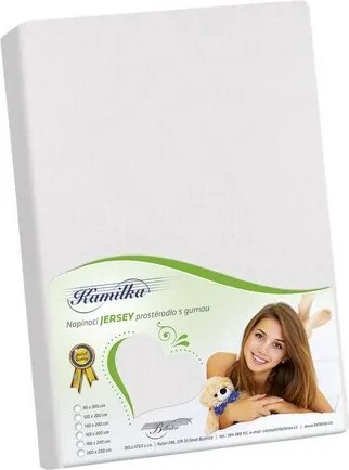 Bellatex Jersey prostěradlo na vysoký matrac Kamilka biela, 90 x 200 cm
