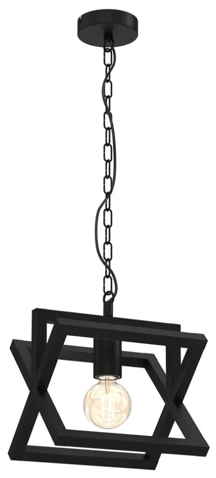 Luster na reťazi ARNOLD 1xE27/60W/230V čierna