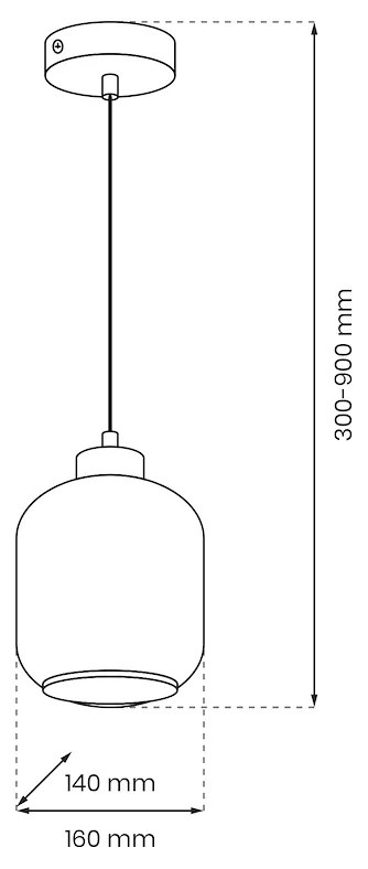 Závesné svietidlo Sombra, 1x transaprentné sklenené tienidlo, b