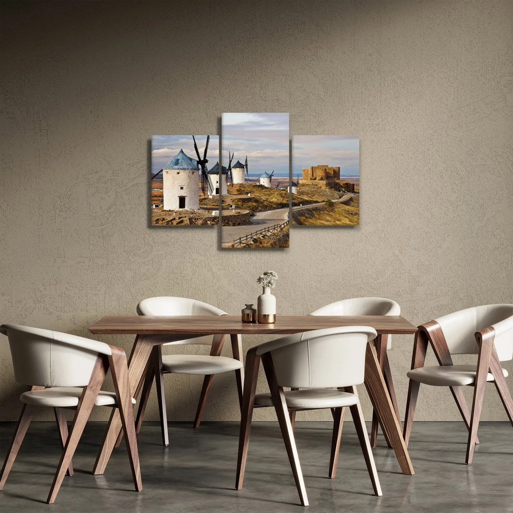 Obraz - Veterné mlyny Consuegra, Španielsko (90x60 cm)