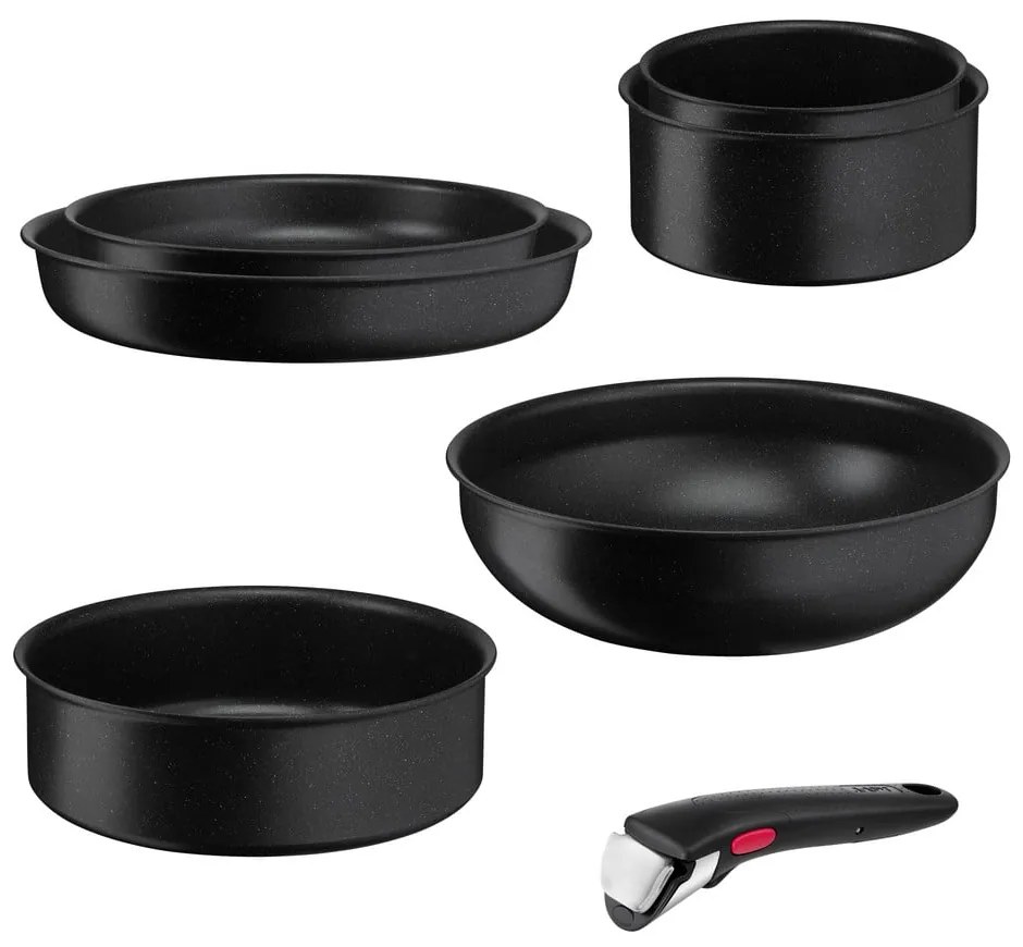 Hliníková súprava riadu 7 ks INGENIO Black stone L3998702 – Tefal