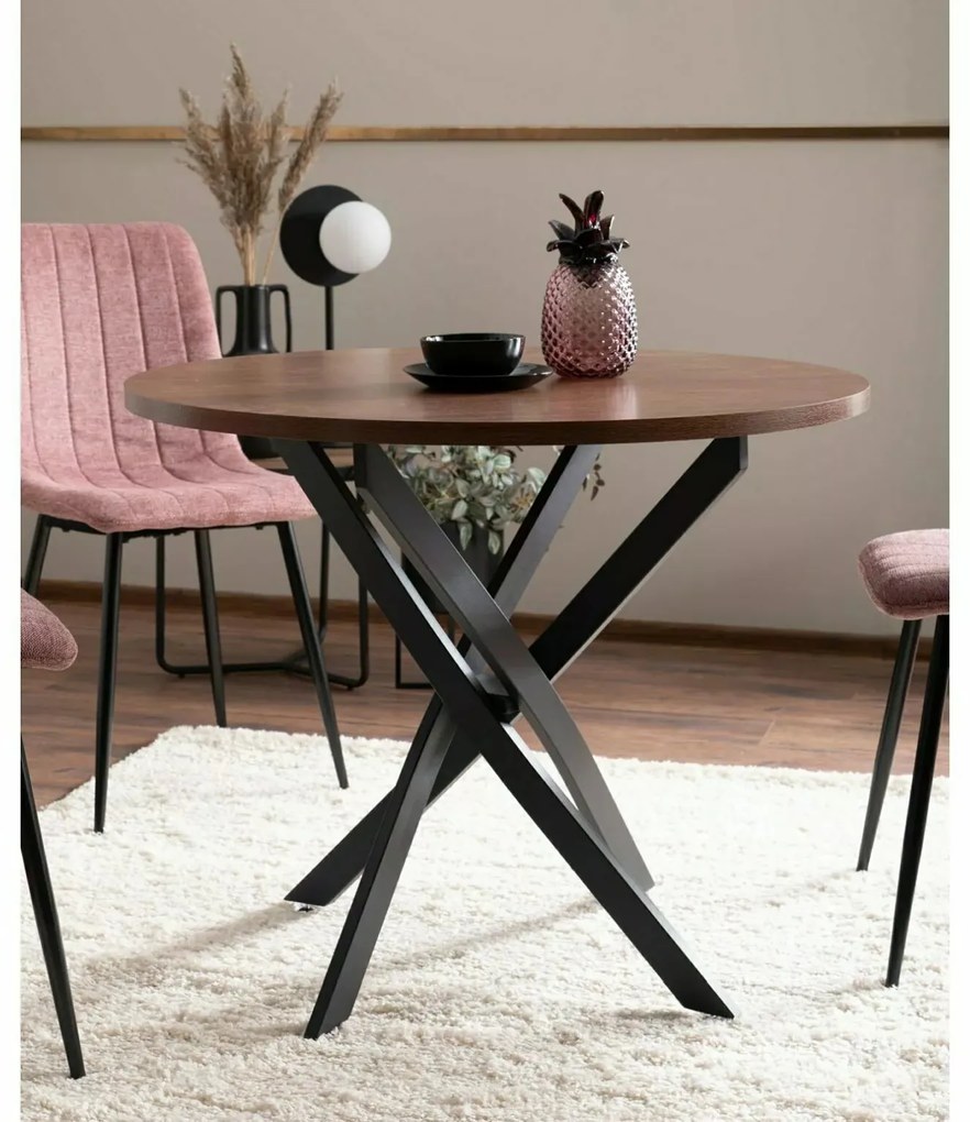 Jídelní stůl Agis 90 cm ořech/černý