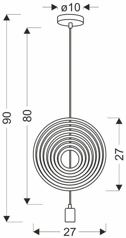 Candellux Bielo-dúhový závesný luster Hoops pre žiarovku E27 31-12043