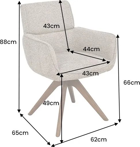 Dizajnová otočná stolička Parthenia taupe / hnedá