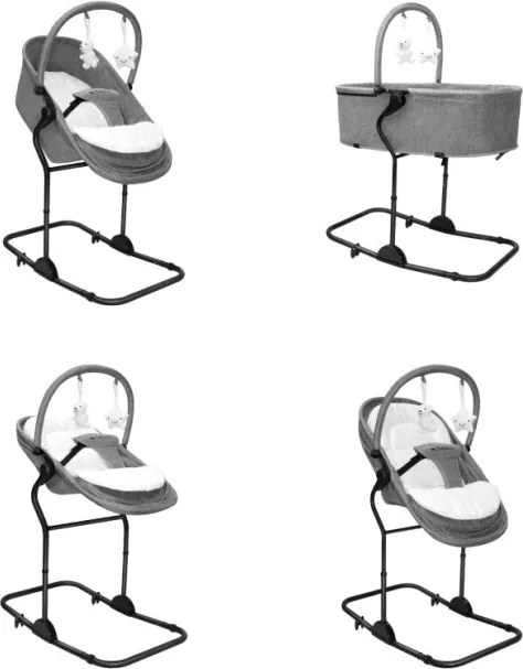 Detské hojdacie kreslo 4v1 Moon 35 sivé