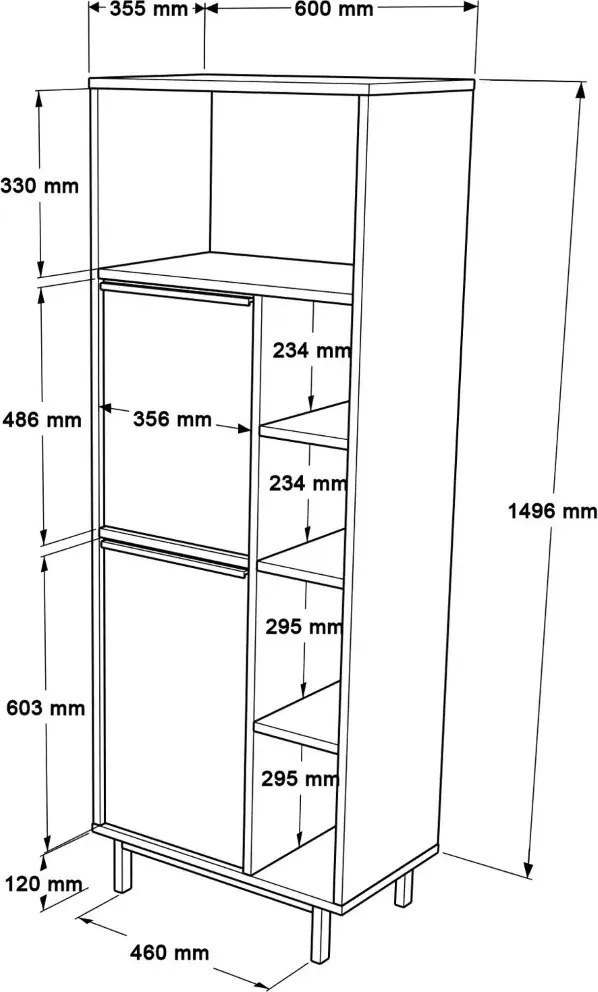 Kúpeľňová skrinka Houseland Dolby biela