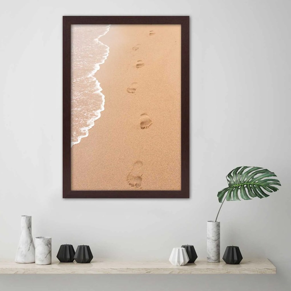 Gario Plagát Stopy na pláži Farba rámu: Bez rámu, Rozmery: 40 x 60 cm