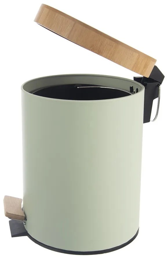 Svetlozelený nášľapný kovový odpadkový kôš 5 l Greenish – Orion