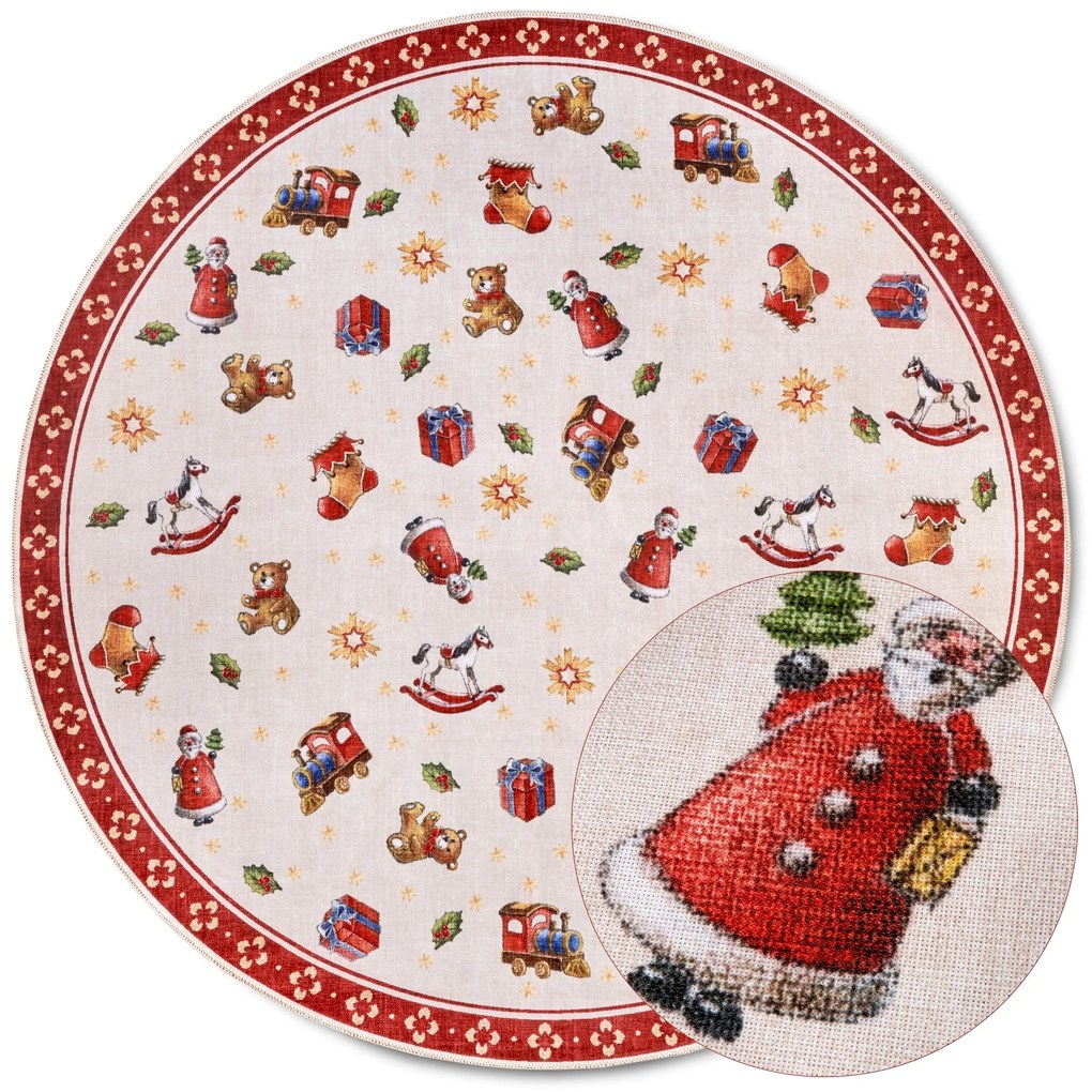 Kusový koberec Villeroy & Boch Toy's delight s potlačou 106192 Red, Multicolor kruh, 150x150 (priemer) kruh, červená, obývacia izba, Villeroy & Boch