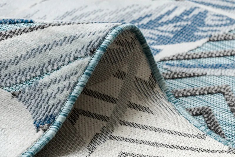 Dywany Łuszczów, Kusový koberec Botanic 65242 Feathers aqua – na von aj na doma, 78x150, modrá, chodba / predsieň