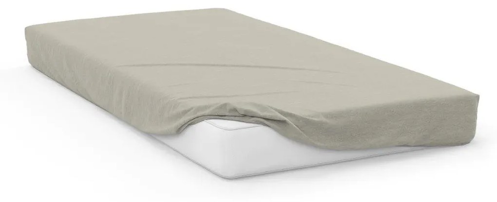 Bavlněné Jersey prostěradlo SOFT 160x200 cm + 25 cm ecru