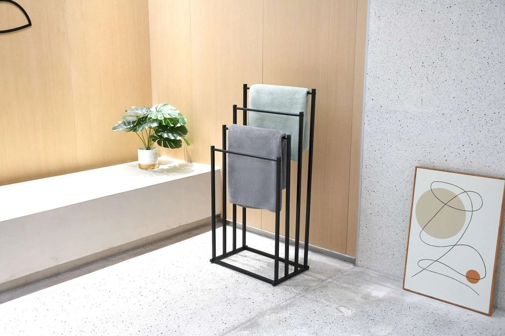 Vešiak na uteráky so 4 ramenami TORMES čierny