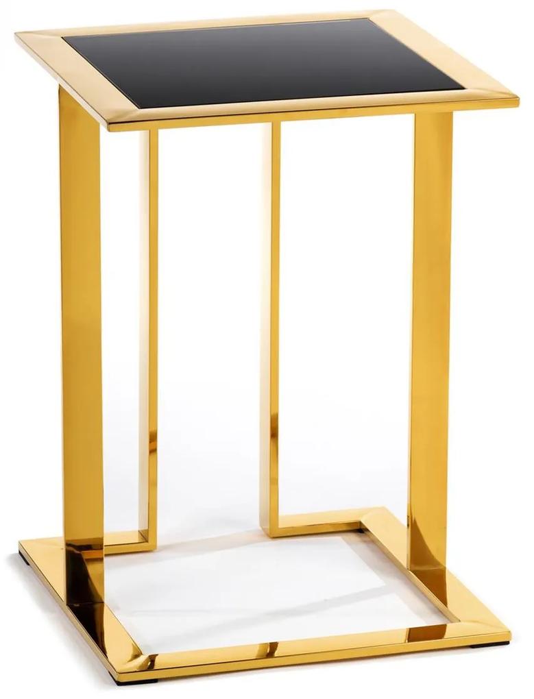 DekorStyle Odkladací stolík Sawa 40 cm zlato-čierny
