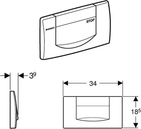 Geberit 115.222.11.1 - Splachovacie tlačidlo 200F 34x18,5 alpská biela