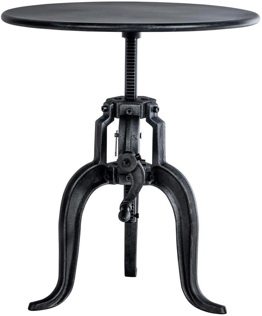 Kovový barový stôl Marcos v industriálnom štýle - v46-66 x Ø50 cm - Strieborná antik