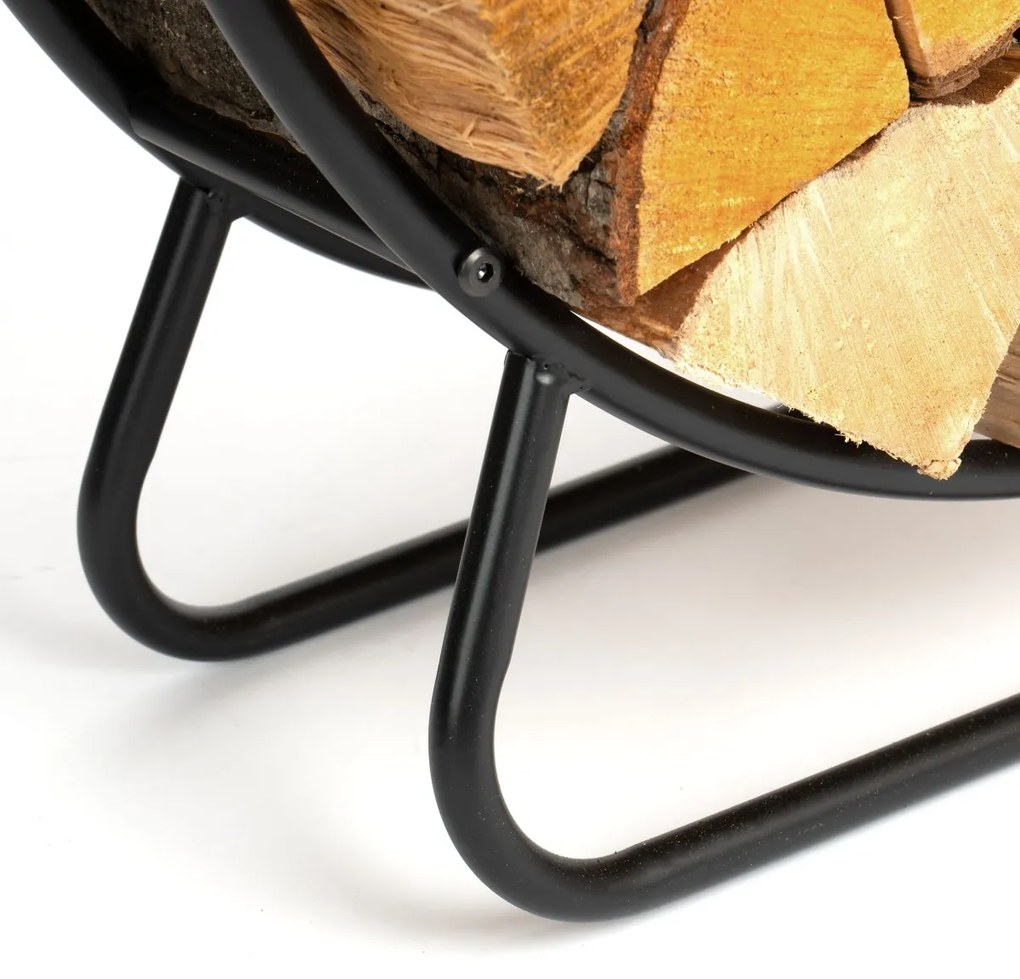 Kovový stojan na palivové drevo HOBRO čierny