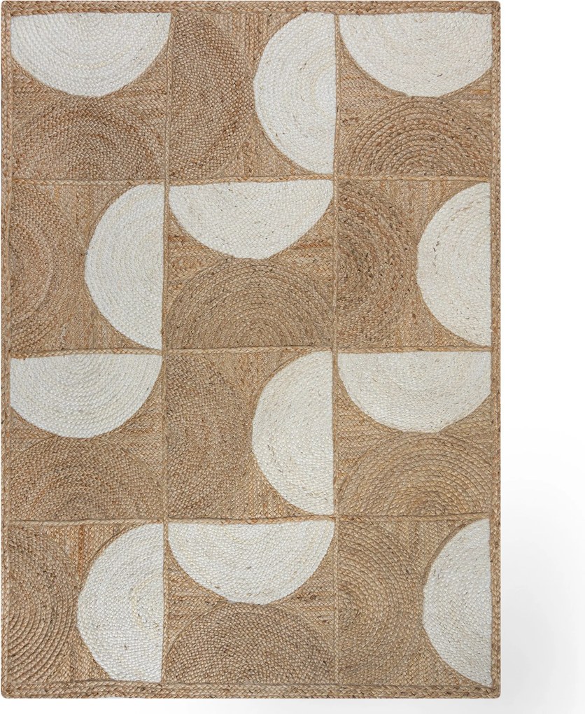 Flair Rugs, Kusový koberec Ella Jute Eclipse Natural/White, 200x290, béžová, chodba / predsieň