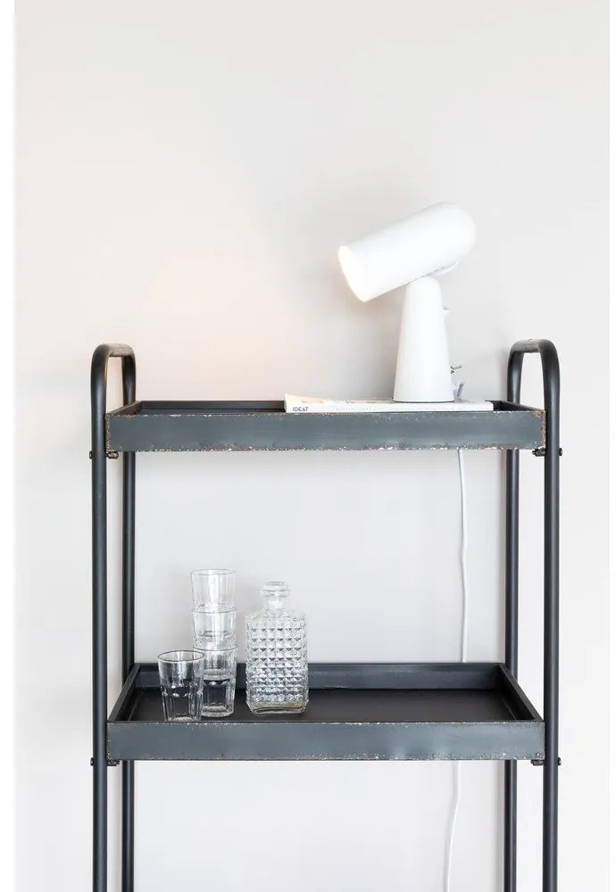 Biela stolová lampa White Label Vesper